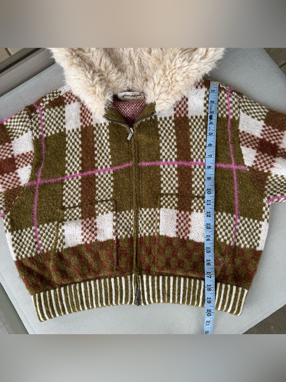 Free People Namesake Fur Lined Zip-Up Hoodie Sweater Medium - Picture 13 of 13